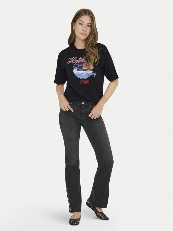 ONLY ONLY Тишърт Coca Cola 15355794 Черен Regular Fit