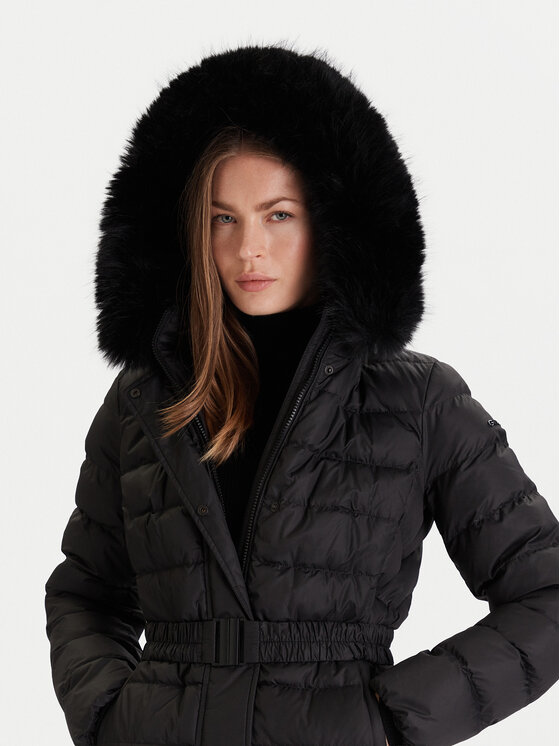 Geox Geox Pehelykabát Catria W5626F T3152 F9000 Fekete Slim Fit