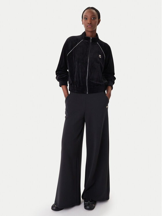 KARL LAGERFELD KARL LAGERFELD Džemperis ar kapuci B1W20029 Melns Regular Fit