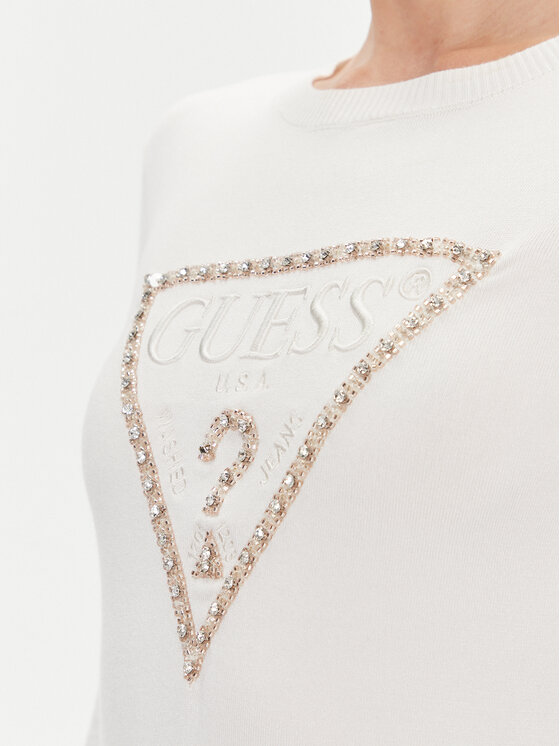 Guess Guess Džemper W4RR53 Z2NQ2 Écru Slim Fit