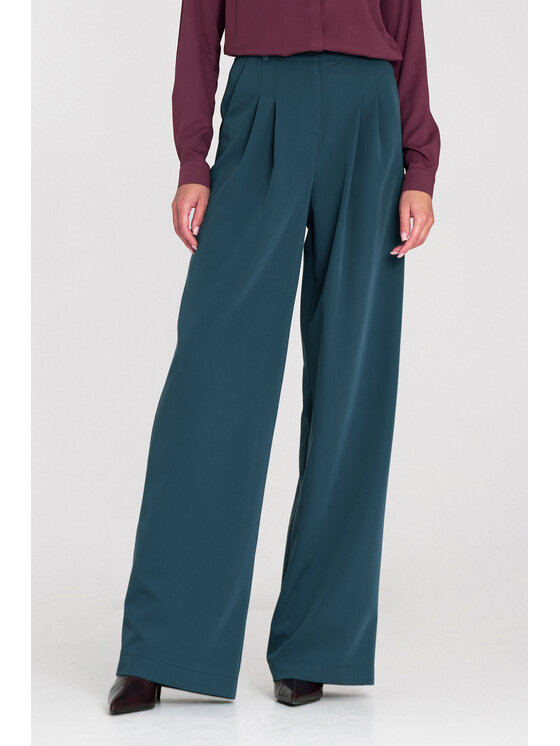 NIFE NIFE Dámské kalhoty SD122 Zelená Wide Leg