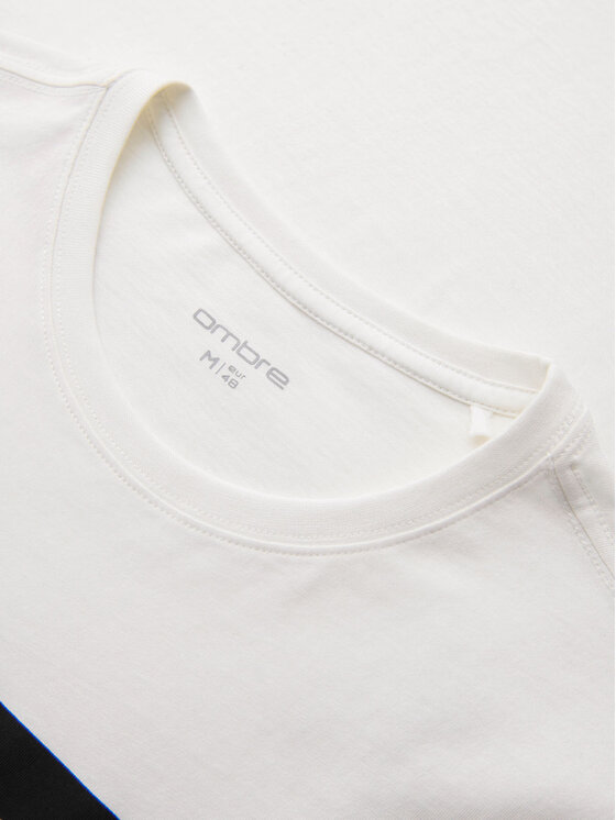 Ombre Ombre T-Shirt OM-TSPT-0260 Biały Regular Fit