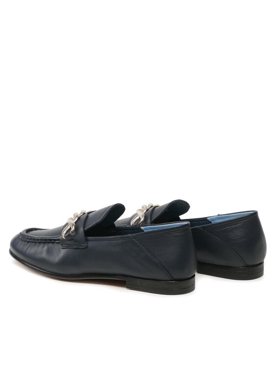 Tommy Hilfiger Tommy Hilfiger Lordsy Th Chain Feminne Loafer FW0FW07077 Granatowy