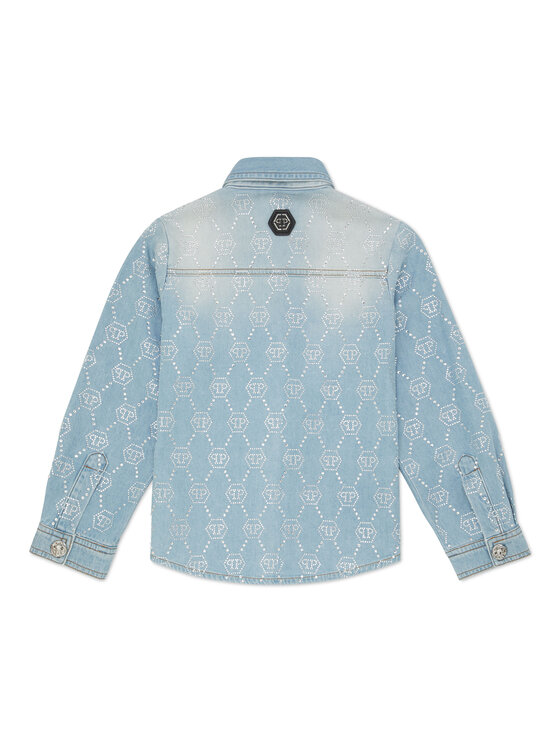 PHILIPP PLEIN PHILIPP PLEIN Koszula jeansowa 28119 Błękitny Basic Fit