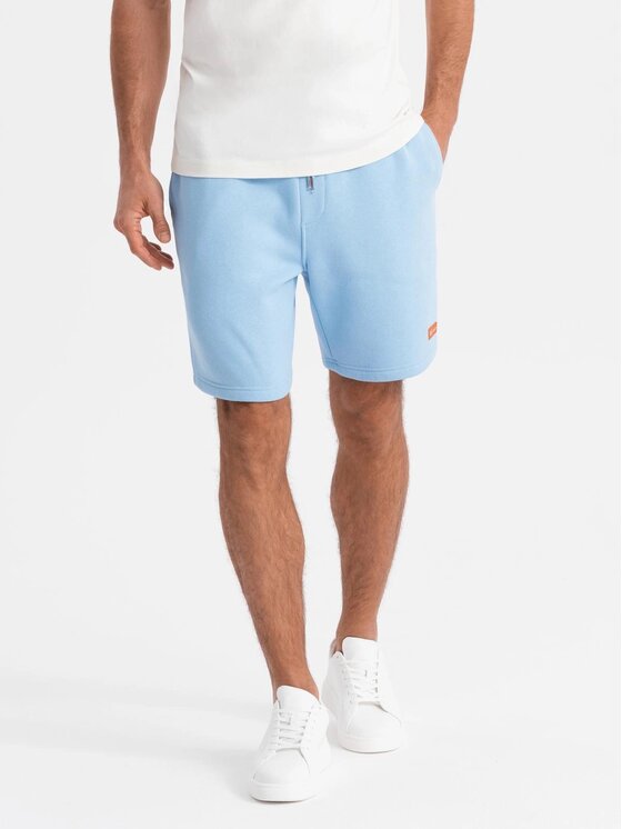 Ombre Ombre Šortky z materiálu OU-SRBC-0101 Modrá Loose Fit