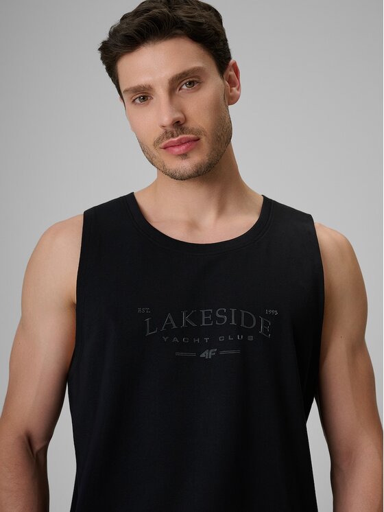 4F 4F Tank top 4FRSS26TSLEM331-20S Czarny Regular Fit