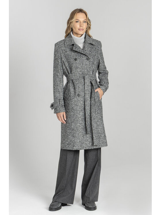 Deni Cler Milano Deni Cler Milano Płaszcz W-DC-8061-E5-C6-96-1 Szary Regular Fit