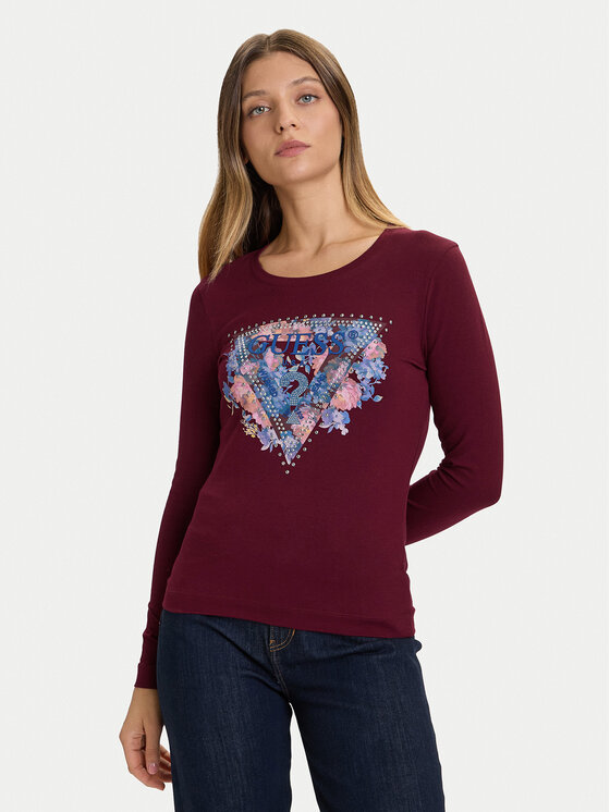Guess Guess Blúz W5BI74 J1314 Piros Slim Fit