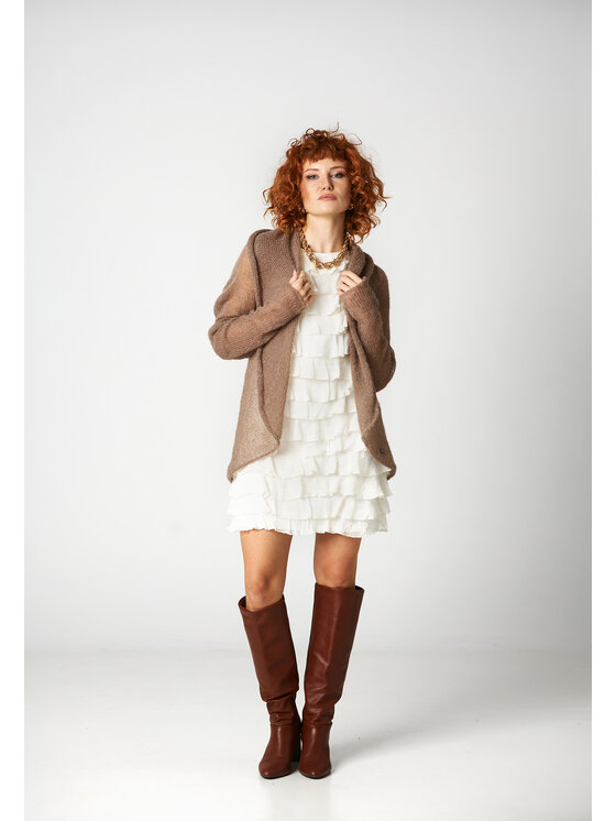 YOU by Tokarska YOU by Tokarska Kardigan reneta alpaka Brązowy Regular Fit