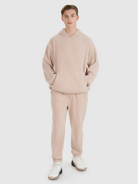 4F 4F Bluza MIDSHOP TEXTILE Beżowy Oversize