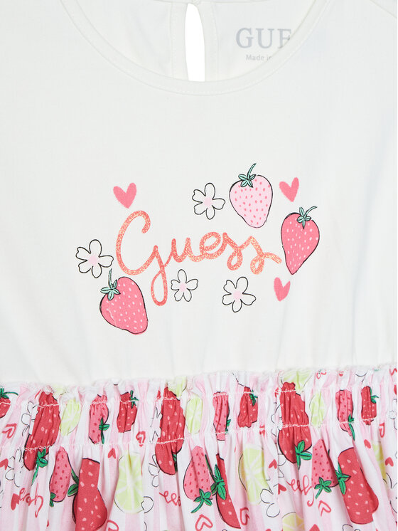 Guess Guess Sukienka codzienna K6GK05 K6YW0 Biały Regular Fit