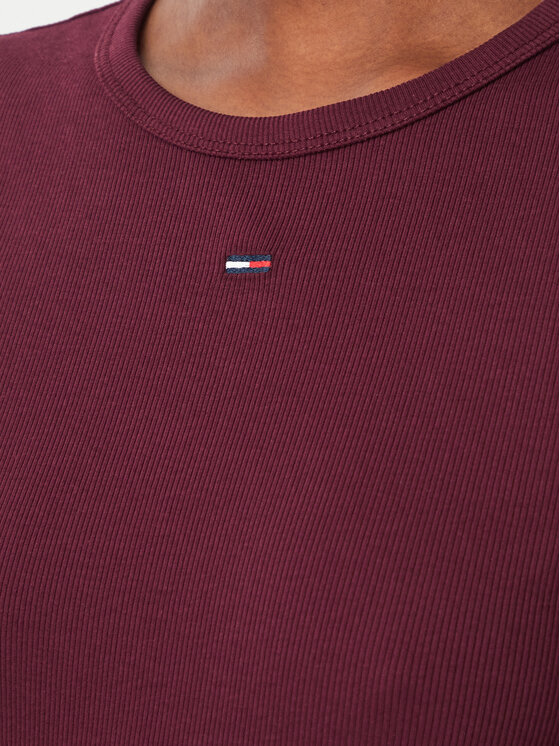 Tommy Jeans Tommy Jeans T-Shirt EssentialDW0DW17383 Fioletowy Slim Fit