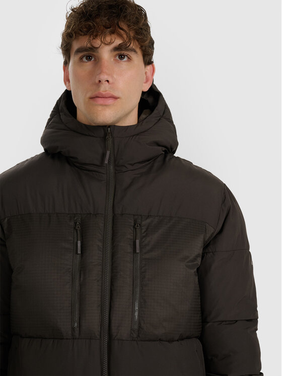 4F 4F Kurtka puchowa APRES SKI Khaki Regular Fit