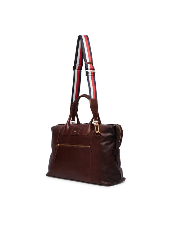Tommy Hilfiger Tommy Hilfiger Torba za vikend Th Casual Leather Duffle AM0AM14745 Rjava