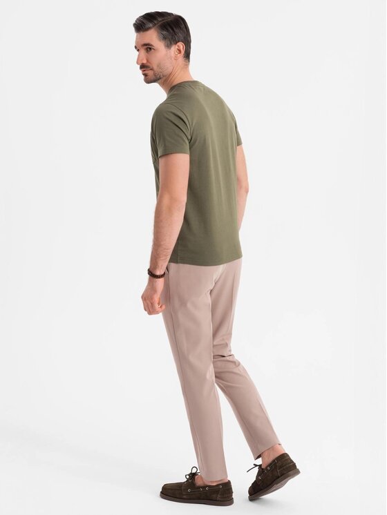 Ombre Ombre T-Shirt OM-TSCT-0206 Zielony Regular Fit