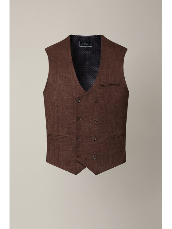 Lancerto Lancerto Kamizelka garniturowa Gradara KA131126000003 Brązowy Slim Fit