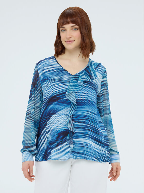 Fiorella Rubino Fiorella Rubino Bluzka 2119T002505N0Z4 Niebieski Regular Fit