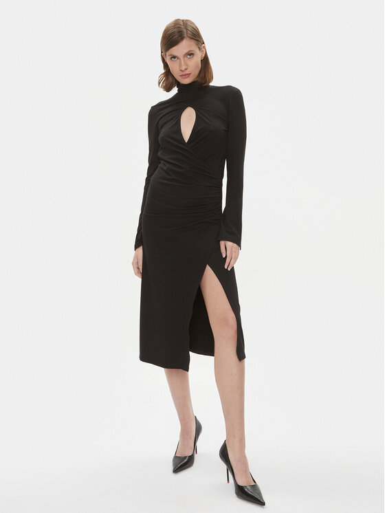 PINKO Pinko Koktel haljina Alpha 102367 A1DE Crna Slim Fit
