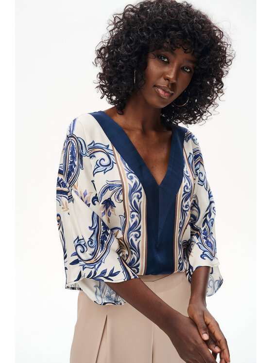 blue shadow blue shadow Bluzka Mistery Granatowy Regular Fit