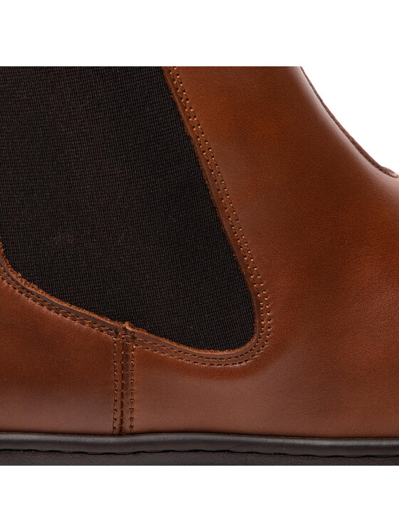 Tommy Hilfiger Tommy Hilfiger Členková obuv s elastickým prvkom Comfort Hilfiger Leather Chelsea FM0FM04193 Hnedá