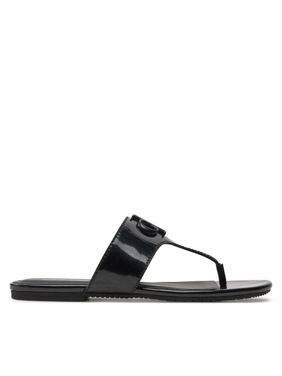 Calvin Klein Jeans Tongs Flat Sandal Slide Toepost Mg Met YW0YW01342 Noir