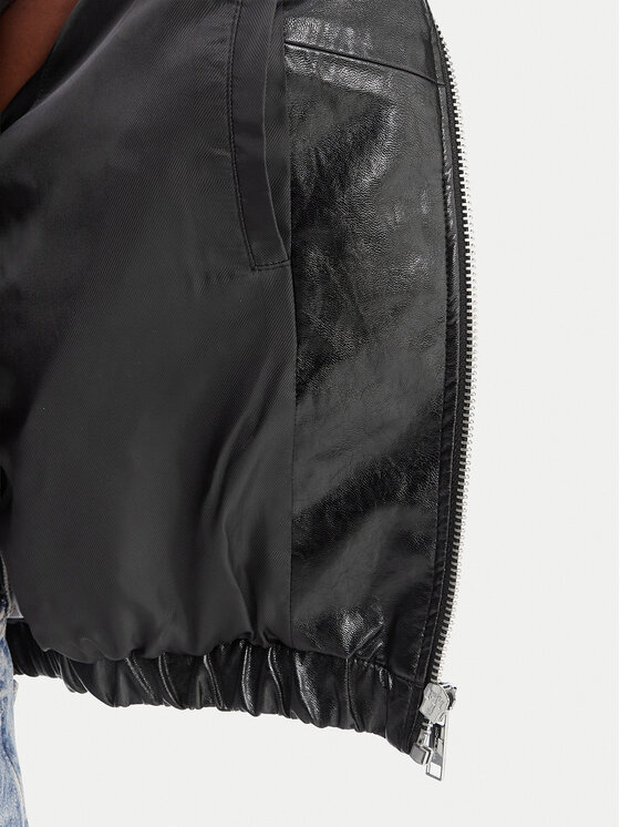 MICHAEL Michael Kors MICHAEL Michael Kors Bunda z imitácie kože MR620K5DTW Čierna Regular Fit