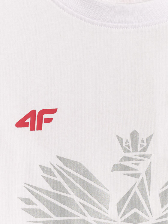4F 4F T-Shirt STREFA KIBICA Biały Regular Fit