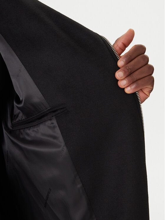 KARL LAGERFELD KARL LAGERFELD Gyapjú kabát 455015 554751 Fekete Regular Fit