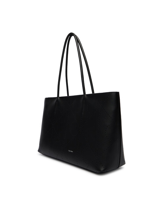 Calvin Klein Calvin Klein Rankinė Emblem Aop Perfor Lthr Tote LV04F3359G Juoda