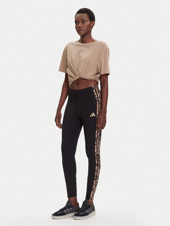 adidas adidas Leggings Animal Print 3-Stripes JM1864 Schwarz Slim Fit