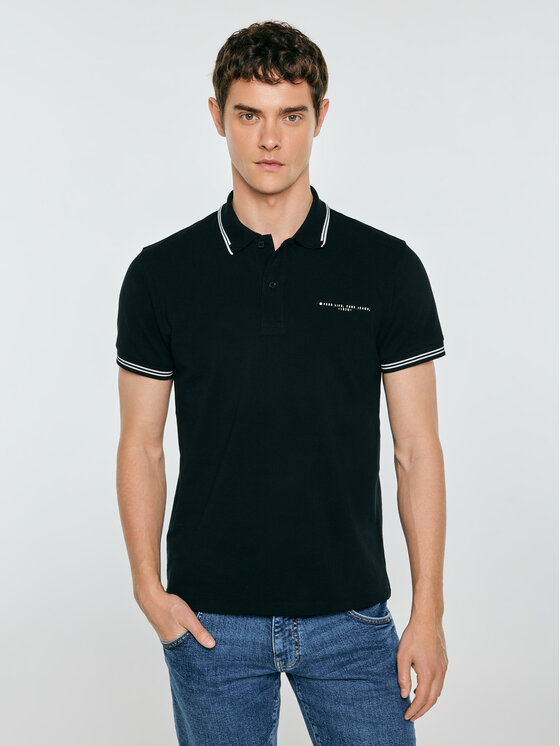 BIG STAR BIG STAR Polo WLADYM Czarny Basic Fit