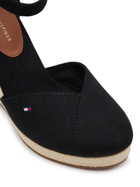 Tommy Hilfiger Tommy Hilfiger Halbschuhe Flag High Wedge Espad Closed Toe FW0FW08494 Schwarz