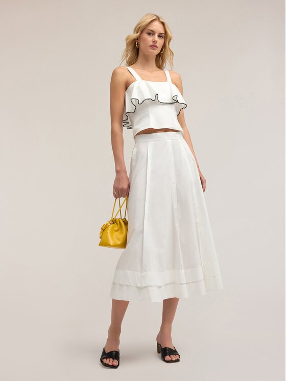 Motivi Motivi Gonna maxi 1238Q001088N011 Bianco Flared Fit