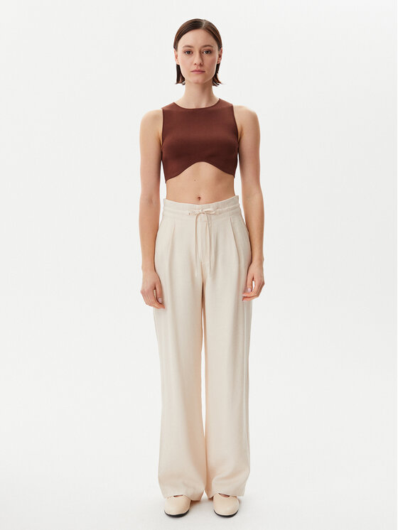 Calvin Klein Jeans Calvin Klein Jeans Hlače iz tkanine J20J225339 Bež Straight Fit
