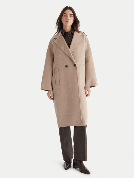 ViCOLO ViCOLO Вовняне пальто TF0003 Бежевий Regular Fit