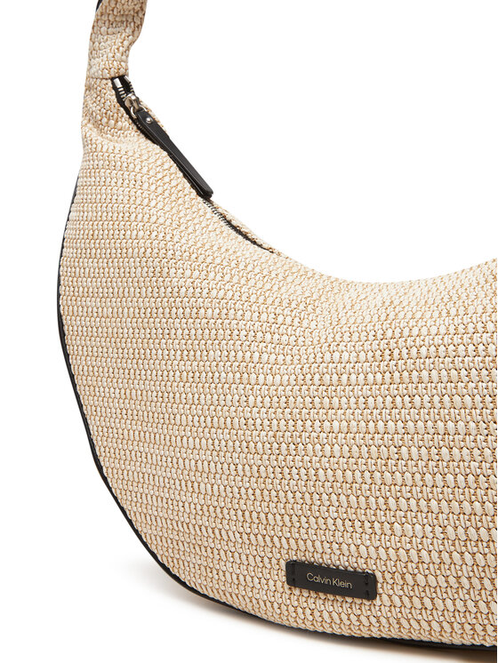 Calvin Klein Calvin Klein Kabelka Pinched Raffia Large Shoulder Ba LV04F3060G Béžová