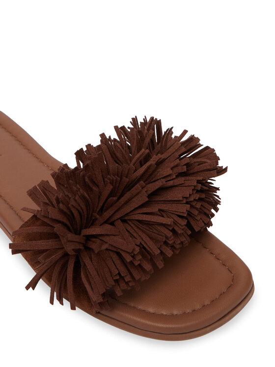 Inuikii Inuikii Pantoletten Fringes Flower 1014.003.0031.150 Braun