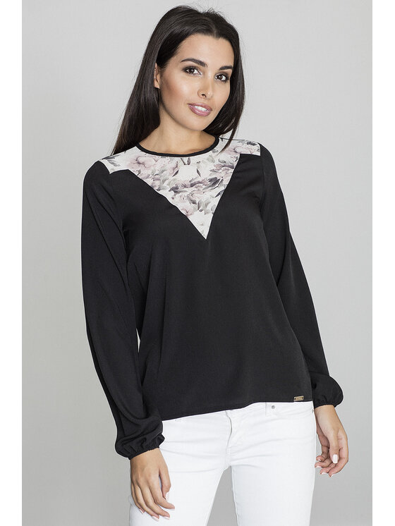 FIGL FIGL Blúzka M549 Čierna Regular Fit