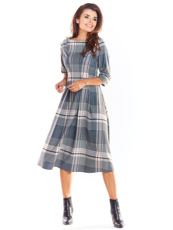 Awama Awama Sukienka codzienna A334 Kolorowy Basic Fit