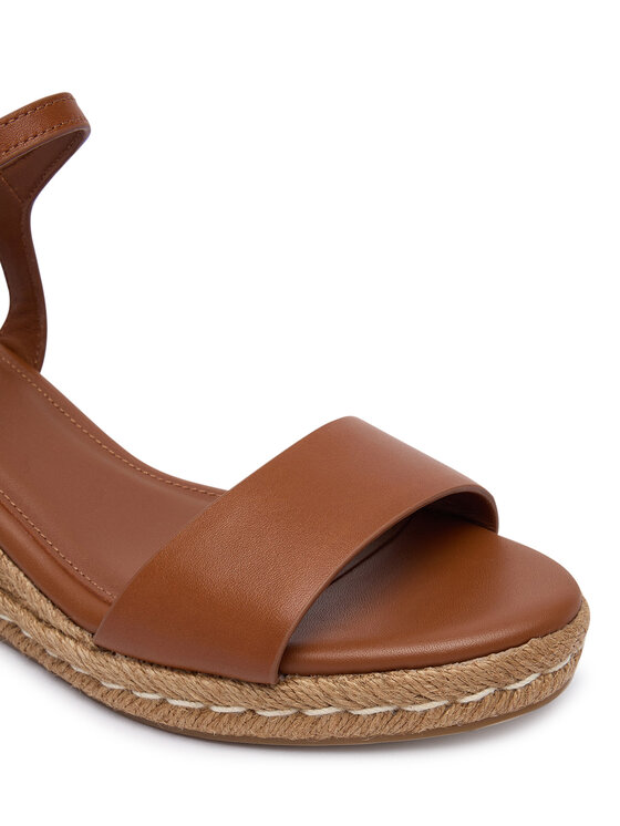 Tommy Hilfiger Tommy Hilfiger Espadrilles Th Monogram Leather Wedge Espadrilles FW0FW09340 Barna