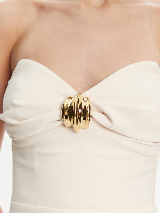 Elisabetta Franchi Elisabetta Franchi Коктейльна сукня AB-769-51E2 Écru Regular Fit
