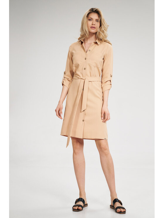 FIGL FIGL Šaty M701 Béžová Regular Fit