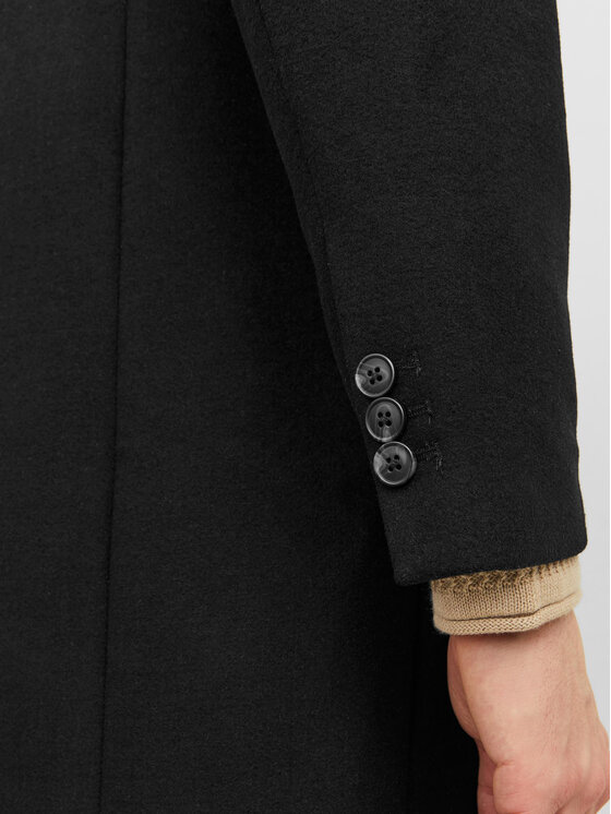 Jack&Jones Jack&Jones Płaszcz wełniany 12239008 Czarny Regular Fit