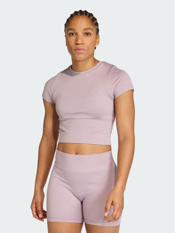 adidas adidas Koszulka techniczna 158656 Fioletowy Fitted Fit