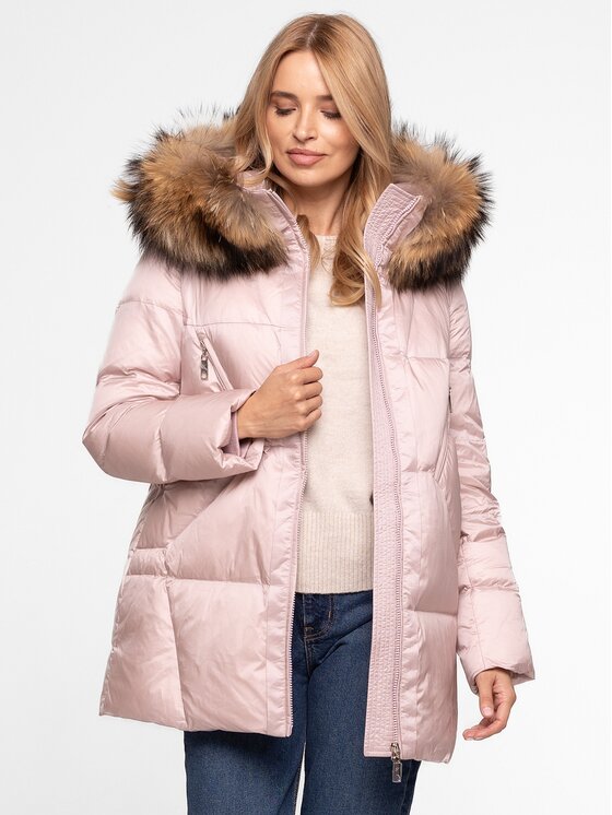 Perso Perso Kurtka damska BLH252517FXR Różowy Regular Fit