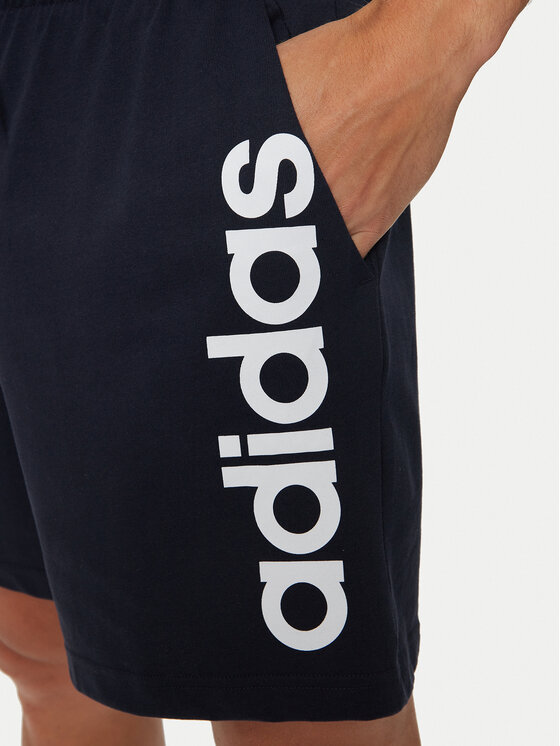 adidas adidas Αθλητικό σορτς AEROREADY Essentials Single Jersey Linear Logo Shorts IC0064 Μπλε Regular Fit