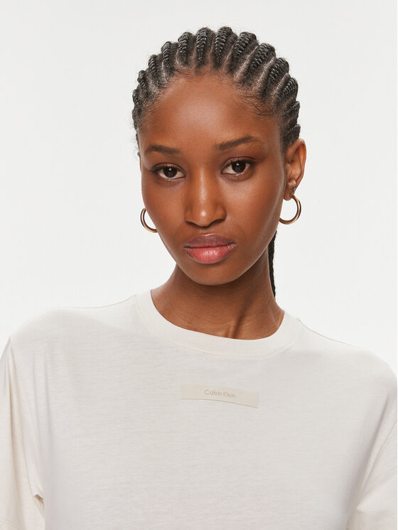 Calvin Klein Calvin Klein Tricou Micro Logo K20K206629 Écru Regular Fit