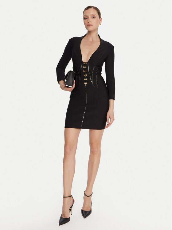 Elisabetta Franchi Elisabetta Franchi Kokteiļkleita AB-797-57E2-V590 Melns Slim Fit