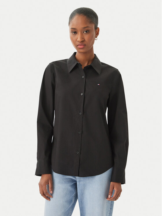 Tommy Hilfiger Tommy Hilfiger Πουκάμισο WW0WW47169 Μαύρο Regular Fit