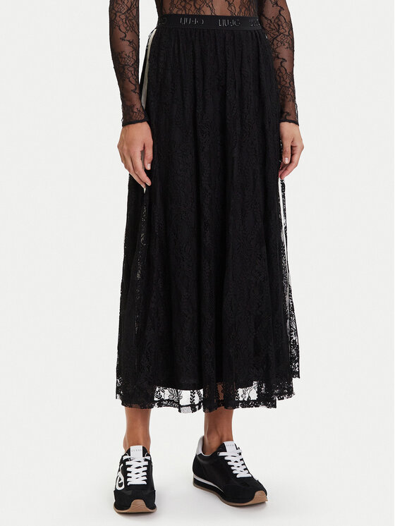 Liu Jo Sport Liu Jo Sport Midi szoknya TF5260 J4951 Fekete Regular Fit